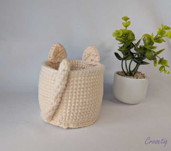 Coșuleț croșetat – model pisicuță Coșuleț croșetat – model pisicuță - produs handmade Crosetiq
