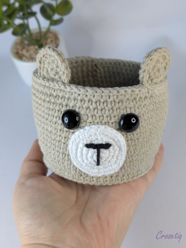 Coșuleț croșetat – model ursuleț - produs handmade Crosetiq