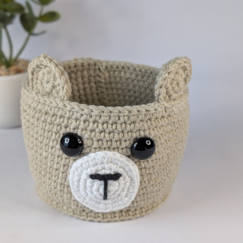 Coșuleț croșetat – model ursuleț - produs handmade Crosetiq