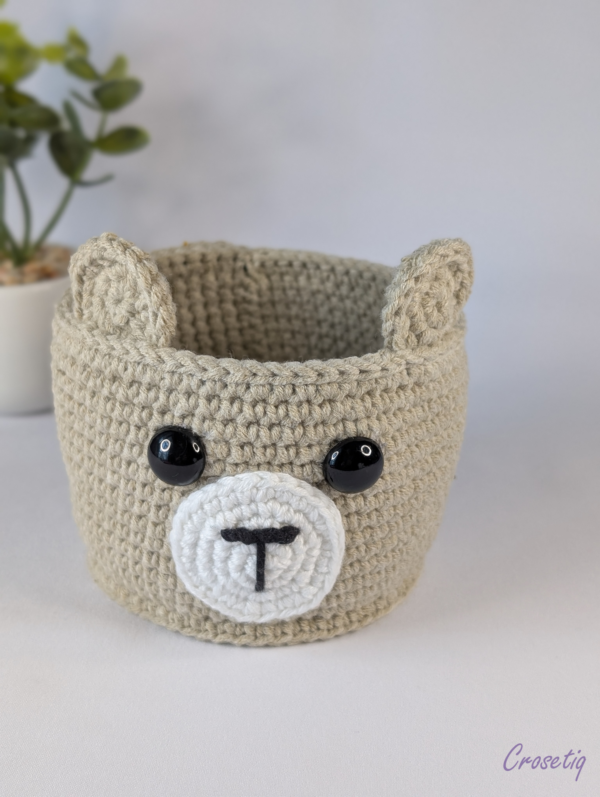 Coșuleț croșetat – model ursuleț - produs handmade Crosetiq